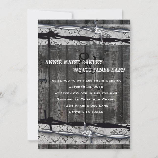 Invitación a la boda de la Madera de Cama y el Ala (Anverso)