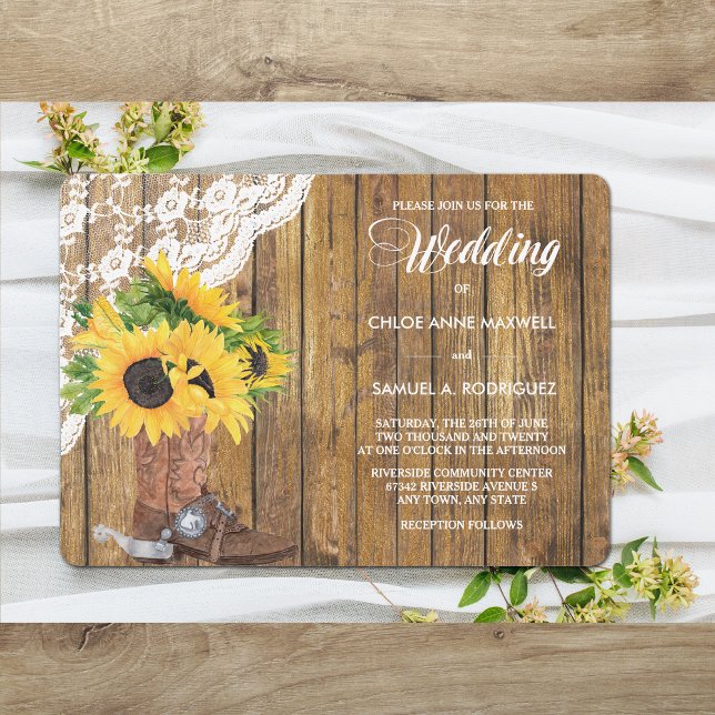 Invitación a la boda de la madera de encaje blanco (Subido por el creador)