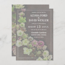 Invitación a la boda de la madera de Hellebore en 