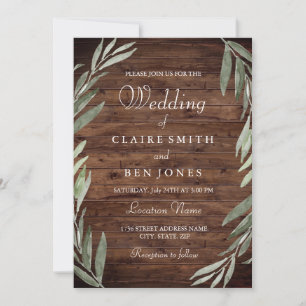 Invitación a la boda de la Madera Rústica de la Ho