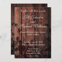 Invitación a la boda de la madera y la imitación d