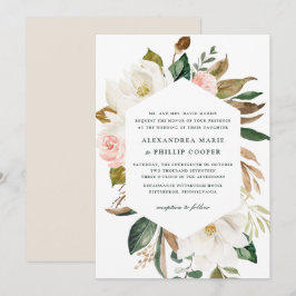 Invitación a la boda de la Magnolia acuarela