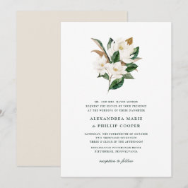 Invitación a la boda de la Magnolia acuarela