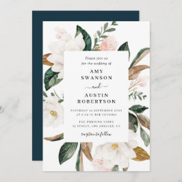 invitación a la boda de la magnolia y las flores r
