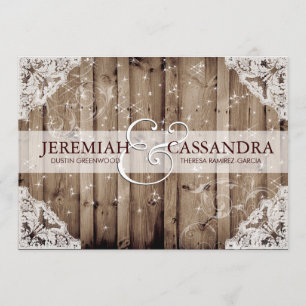 Invitación a la boda de la manga blanca anticuada