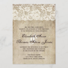 Invitación a la boda de la manta de elegancia vint