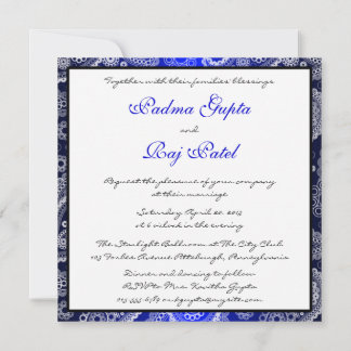 Invitación a la boda de la marea azul y blanca