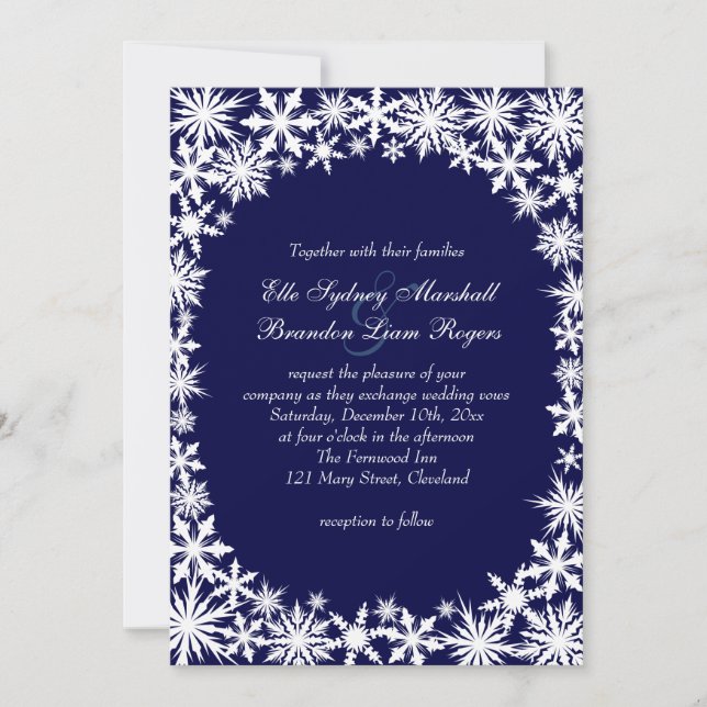 Invitación a la boda de la marea de invierno de la (Anverso)