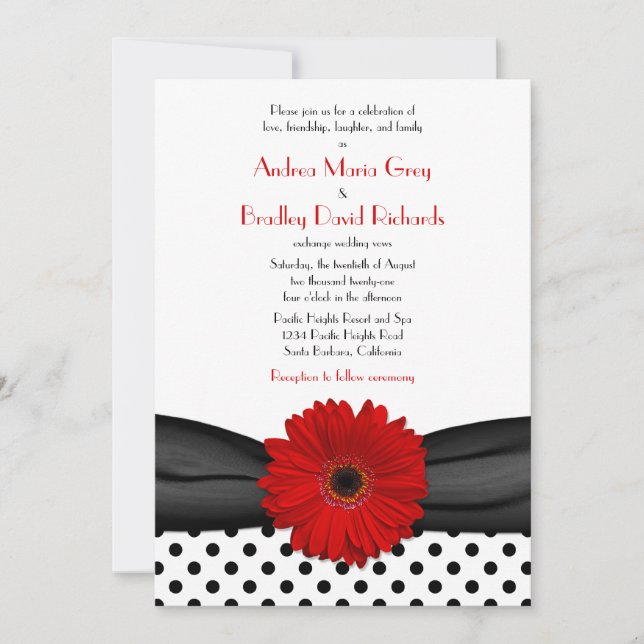 Invitación a la boda de la marea negra del polka b (Anverso)