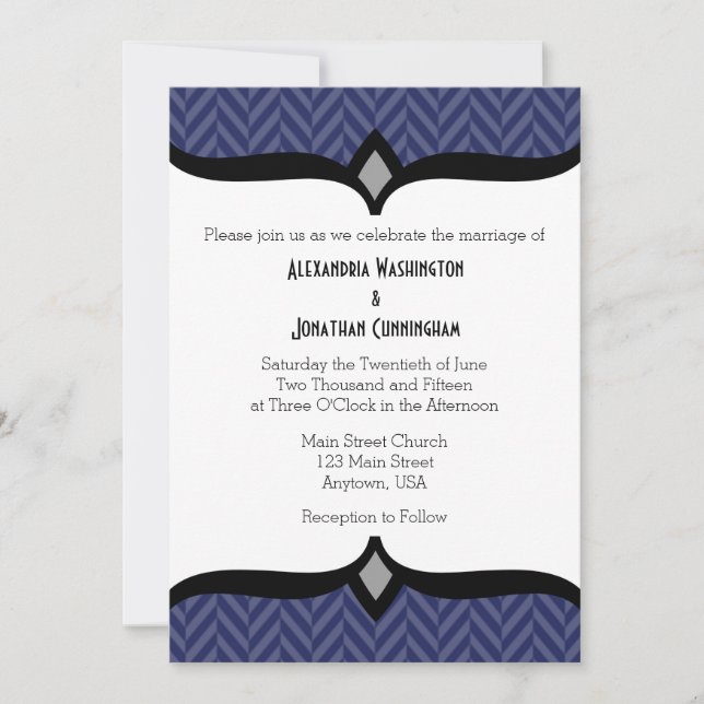 Invitación a la boda de la marihuana blanca azul d (Anverso)