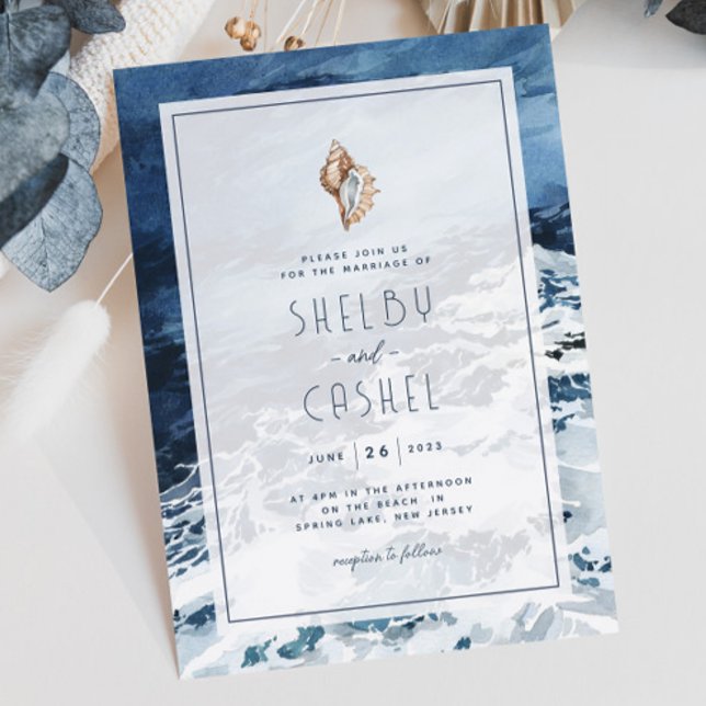 Invitación a la boda de la Marina Blue Beach (Subido por el creador)