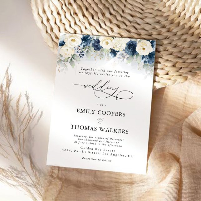 Invitación a la boda de la Marina con rosas azules (Subido por el creador)