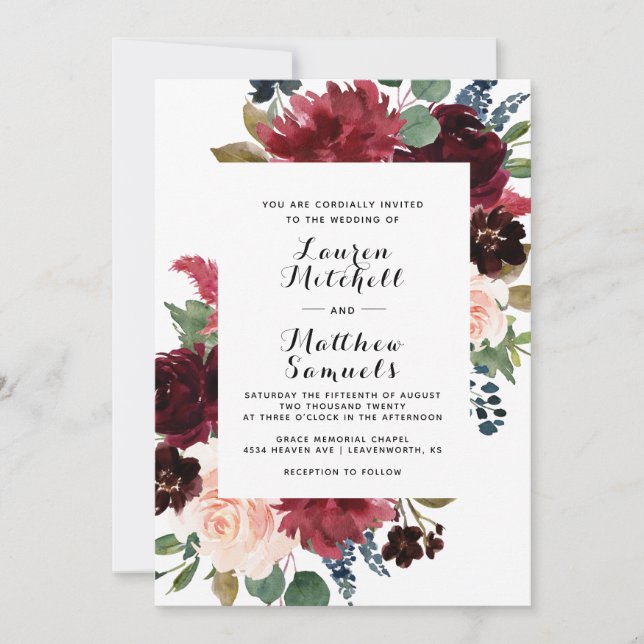 Invitación a la boda de la Marina de Borgoña de Ma (Anverso)