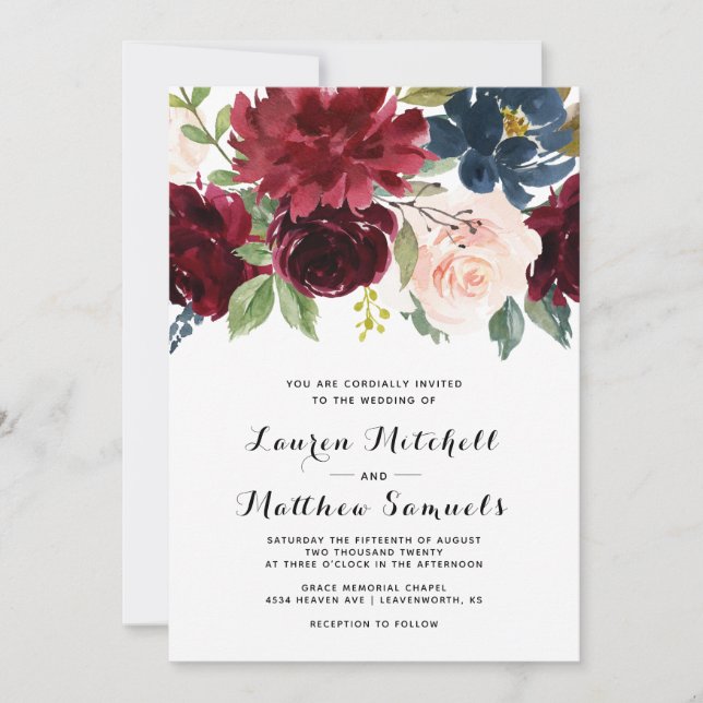 Invitación a la boda de la Marina de Borgoña de Ma (Anverso)