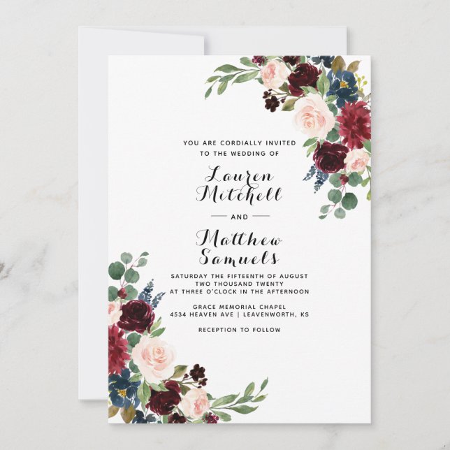 Invitación a la boda de la Marina de Borgoña de Ma (Anverso)
