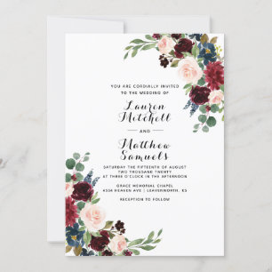 Invitación a la boda de la Marina de Borgoña de Ma