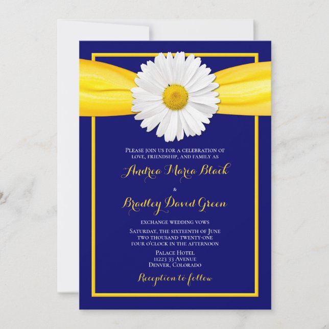 Invitación a la boda de la Marina de Cinta Amarill (Anverso)