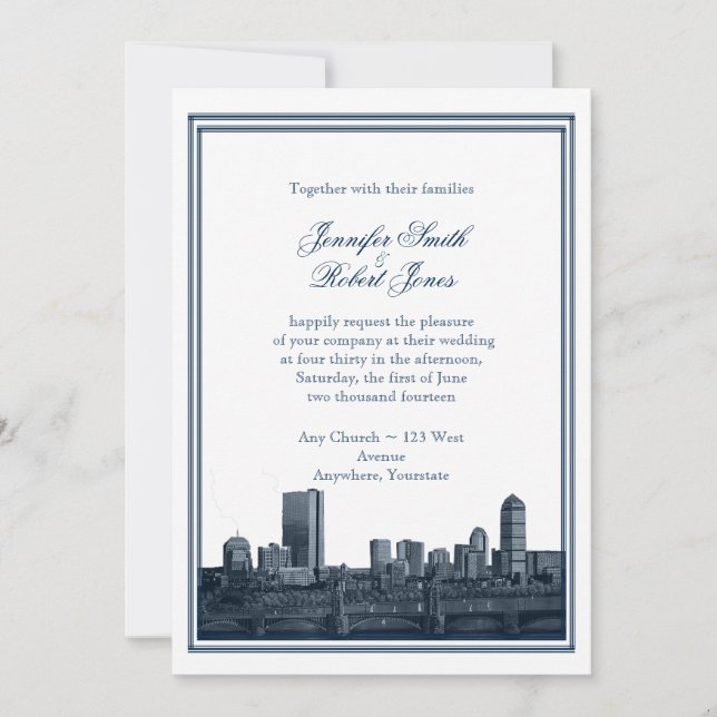 Invitación a la boda de la Marina de Destino de Bo (Anverso)