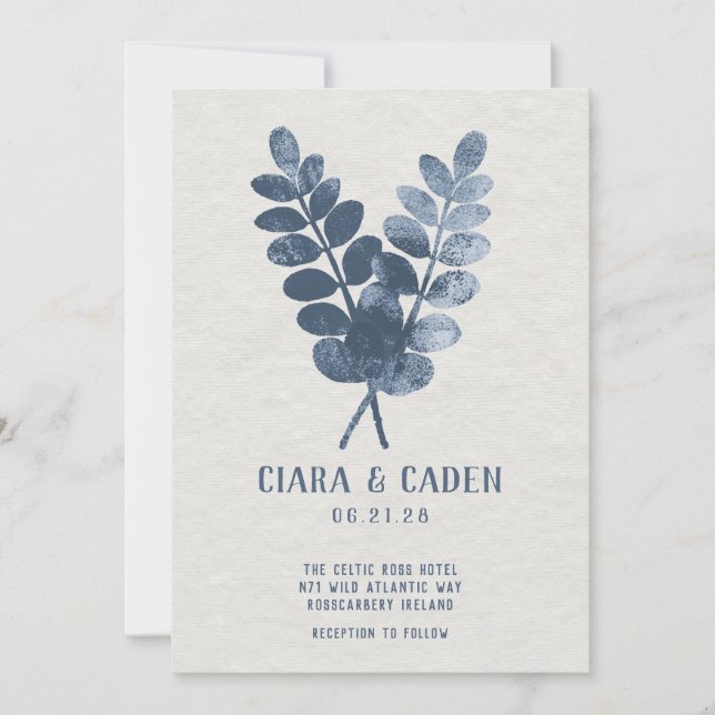 Invitación a la boda de la Marina de Linen Palms (Anverso)