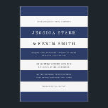 Invitación a la boda de la Marina de moda<br><div class="desc">Diseño boda moderno a rayas de Shelby Allison. Hay más opciones de color disponibles.</div>