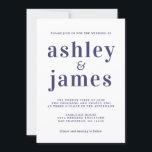 Invitación a la boda de la Marina de Moda Simple B<br><div class="desc">La invitación a la boda, sencilla y de moda, presenta una tipografía de estilo azul marino, elegante y moderna con un fondo blanco. Simplemente agregue los detalles de su boda. Diseñado exclusivamente para usted por Happy Dolphin Studio. Si necesita ayuda o productos coincidentes, póngase en contacto con nosotros en happydolphinstudio@outlook.com....</div>