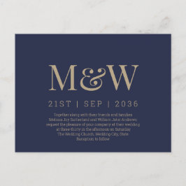 Invitación a la boda de la Marina de Monograma Mod