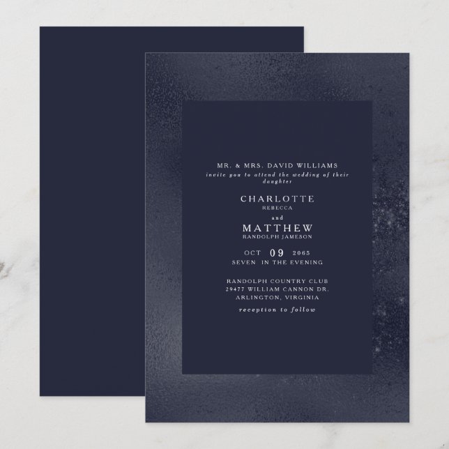 Invitación a la boda de la Marina Metálica (Anverso / Reverso)