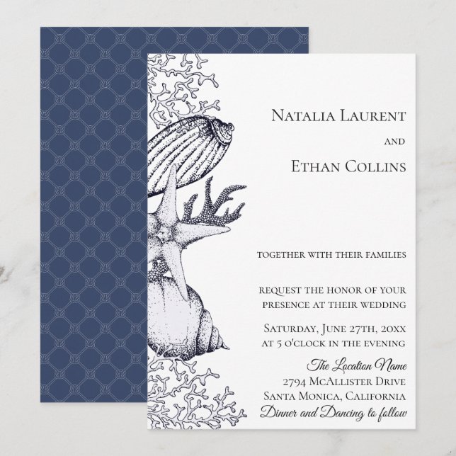 Invitación a la boda de la Marina Náutica (Anverso / Reverso)