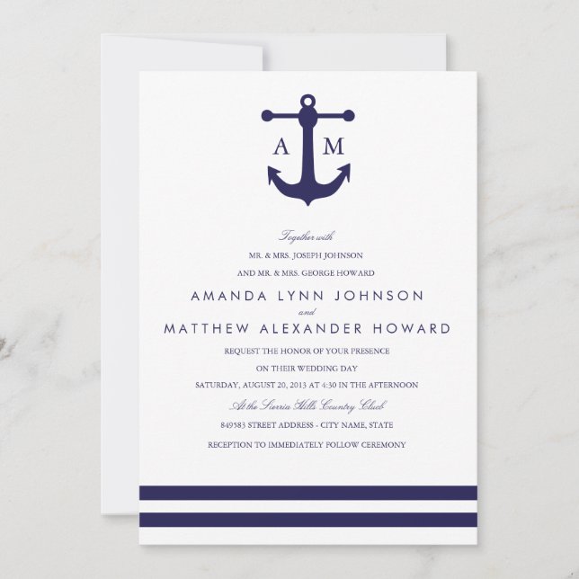 Invitación a la boda de la Marina Náutica (Anverso)