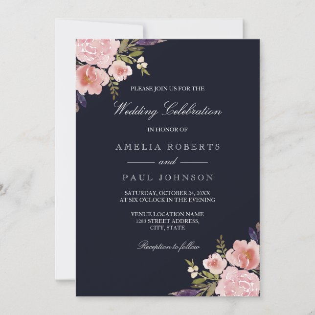 Invitación a la boda de la Marina Rosa (Anverso)