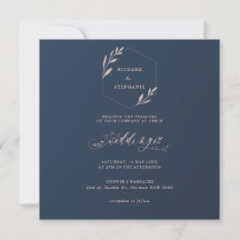 Invitación a la boda de la Marina y el follaje ros
