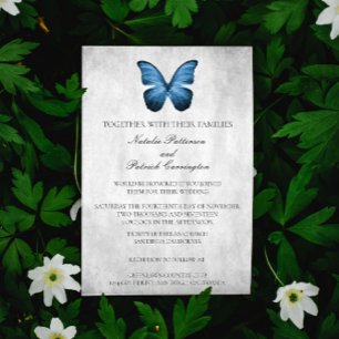Invitación a la boda de la mariposa azul