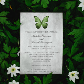 Invitación a la boda de la mariposa verde