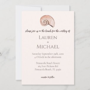 Invitación a la boda de la marisma de la playa con