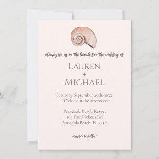 Invitación a la boda de la marisma de la playa con