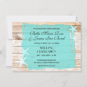 Invitación a la boda de la marisma turquesa rusa