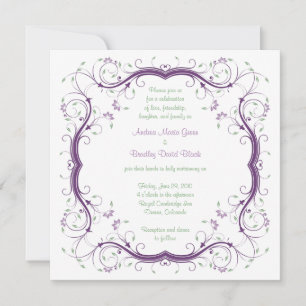 Invitación a la boda de la mecha de la flor verde
