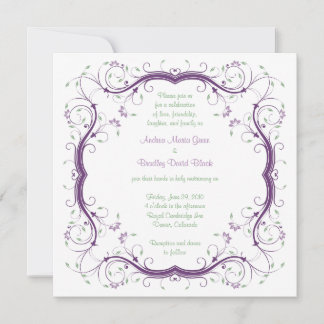 Invitación a la boda de la mecha de la flor verde 
