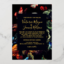 Invitación a la boda de la medianoche en el jardín