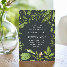 Invitación a la boda de la medianoche en el jardín