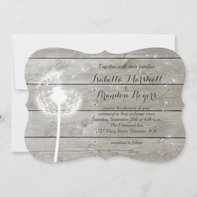 Invitación a la boda de la Mesa Floral de Barno (Anverso)