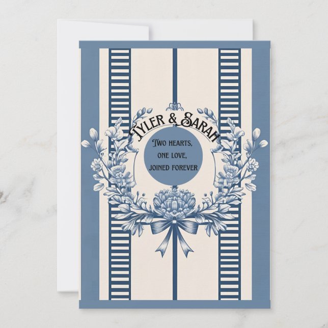 Invitación a la boda de la Moda Chinoiserie | Flor (Anverso)