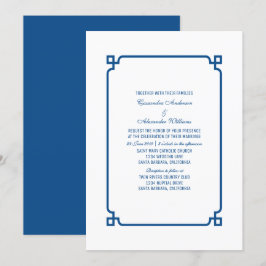 Invitación a la boda de la Moda del Deco Azul de L