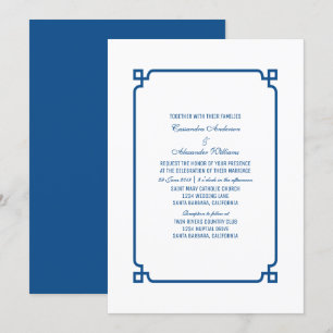 Invitación a la boda de la Moda del Deco Azul de L
