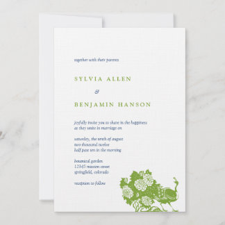 Invitación a la boda de la moda del jardín de pavo