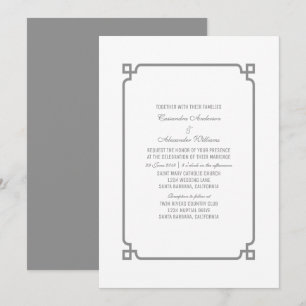 Invitación a la boda de la Moda grisácea deco