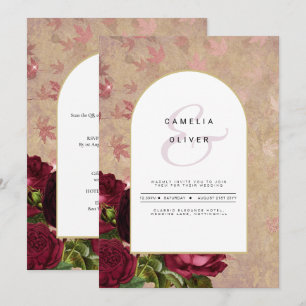 Invitación a la boda de la moderna vinagre de rosa