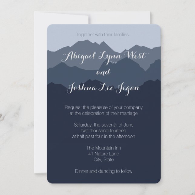 Invitación a la boda de la montaña azul (Anverso)