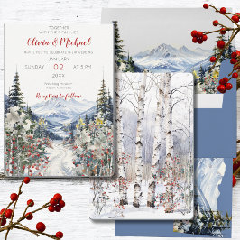 Invitación a la Boda de la Montaña de Invierno