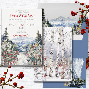 Invitación a la Boda de la Montaña de Invierno